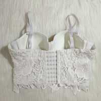Lace cropped slim sling bra