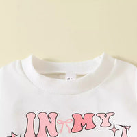 Letter Print Sweatshirt Bell-bottom Pants Suit