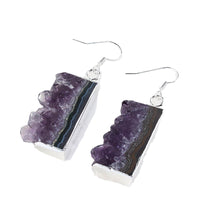 Cross-border Foreign Trade Natural Amethyst Cluster Crystal Bud Earrings