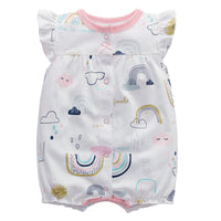 Printed baby short sleeve jumpsuit for summer babies