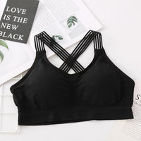 Gathered seamless cotton bra without steel ring