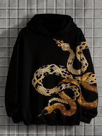 Printed Long-Sleeve Hoodie Casual Mens Sweatshirt