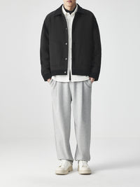 Fashion Color Contrast Lapel Down Jacket Men