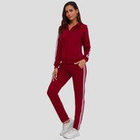 Women's Fashionable Printed Sports Long-Sleeve Hoodie Set