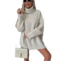 Women's Turtleneck Long Sleeve Knitted Long Sweater