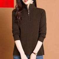 Womens Loose-fitting Turtleneck Sweater With A Lapel Neckline