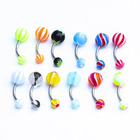 Mixed Color Acrylic Navel Ring Set