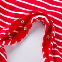 High-quality cotton long-sleeved striped bodysuit