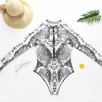 Leopard print one-piece bikini
