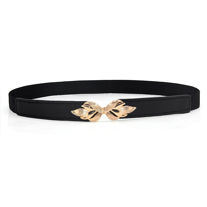 Fashion Leaf Thin Belt Female Ornament Waist Seal