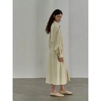 Cotton Brushed Three-dimensional Curved Sleeve Fitted Waist Shirt Dress Women