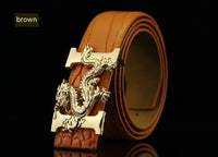 Crocodile Pattern Smooth Buckle Belt Men's