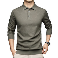 Lapel New Middle-aged People's Long Sleeve Business Casual Dad Wear Bottoming Sweater Men