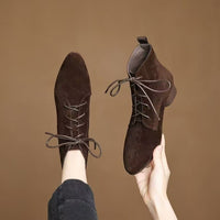 Autumn And Winter Maillard Matte Temperament Pointed Low-heel Ankle Boots For Women