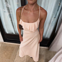 Casual Slip Dress With Ruffle Trim Loose-Fit Sexy Style