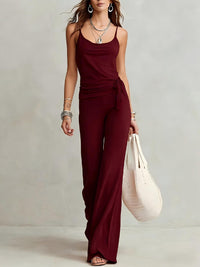 Casual Camisole Top And High-waisted Wide-leg Pants Set