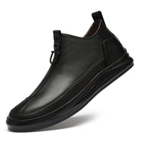 Cowhide Solid Color Black Casual High-Top Men's Boots