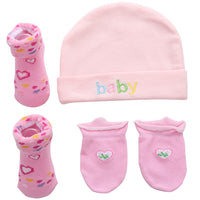 Letter Striped Children's Socks, Gloves, Hat Set