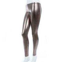 Foreign Trade Spring Fashion Metal Texture Bright Leather Leggings Was Thin Nightclub Punk Wind Nine Pants Women