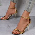 Women's Buckle Stiletto Open Toe Sandals