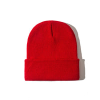 Pure color warm knitted hat