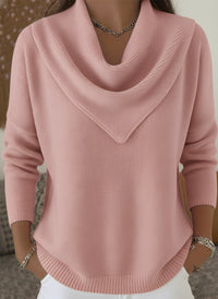 Womens Solid-color Long-sleeve Sweater Top