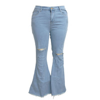 Fashion Trendy Unique Jeans Stretch Plus Size Bell-bottom Pants