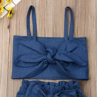 Girl's blouse with denim