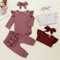 Three-piece lace trousers headband