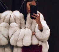 Cardigan long sleeve plush ladies jacket