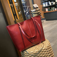 Leather Tote Oil Wax Leather Shoulder Bag For Girls