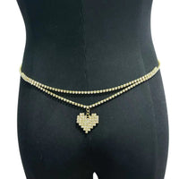 Sexy And Personalized Double Layers Loving Heart Pendant Waist Chain