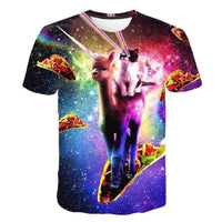 Summer Kids Korean Kitty Print Short Sleeve