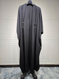 Muslim Women's Wear Modest Modern Fashion Turkish Striped Casual Plus Size Abaya Cardigan Robe