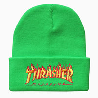 Fashion Flame Letter Embroidery Knitted Hat