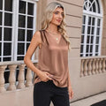 Womens V-Neck Pleated FormalCasual Sleeveless Vest
