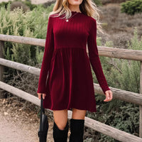 Solid-color Versatile Fashionable High-waisted A-line Skirt