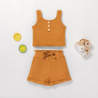 Baby Suit Camisole Shorts Sunken Stripe Children's Loungewear