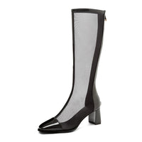 Women's Fashionable And Personalized Cut-out Net Boots