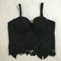 Lace cropped slim sling bra