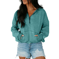 Loose Casual Style Large Pocket Patchwork Sweatshirt