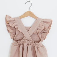 Pure Color Girls' Linen Cotton Triangle Romper