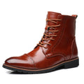 Plus size British style men's boots leather boots men's shoes