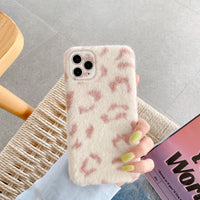 Compatible with Apple , Plush leopard print spermatophore 8plus soft shell