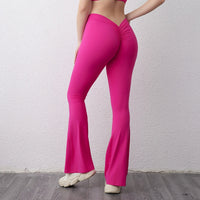 High-waist Quick-drying Fitness Sports Wide Legs Bootcut Trousers