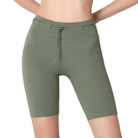 Women's High Waist Hip Lift Tight Drawstring Yoga Shorts