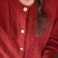 Fashionable Thickened Warm Red Crew-neck Sweater