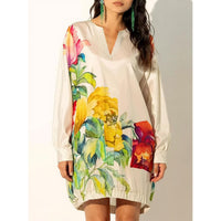 Printed Loose Casual Long-Sleeve Dress For Women