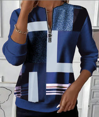 Women's Loose And Casual Printed Long-sleeved Top