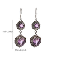 Purple Turquoise Earrings Ethnic Style Bohemian Flair Unique Personality